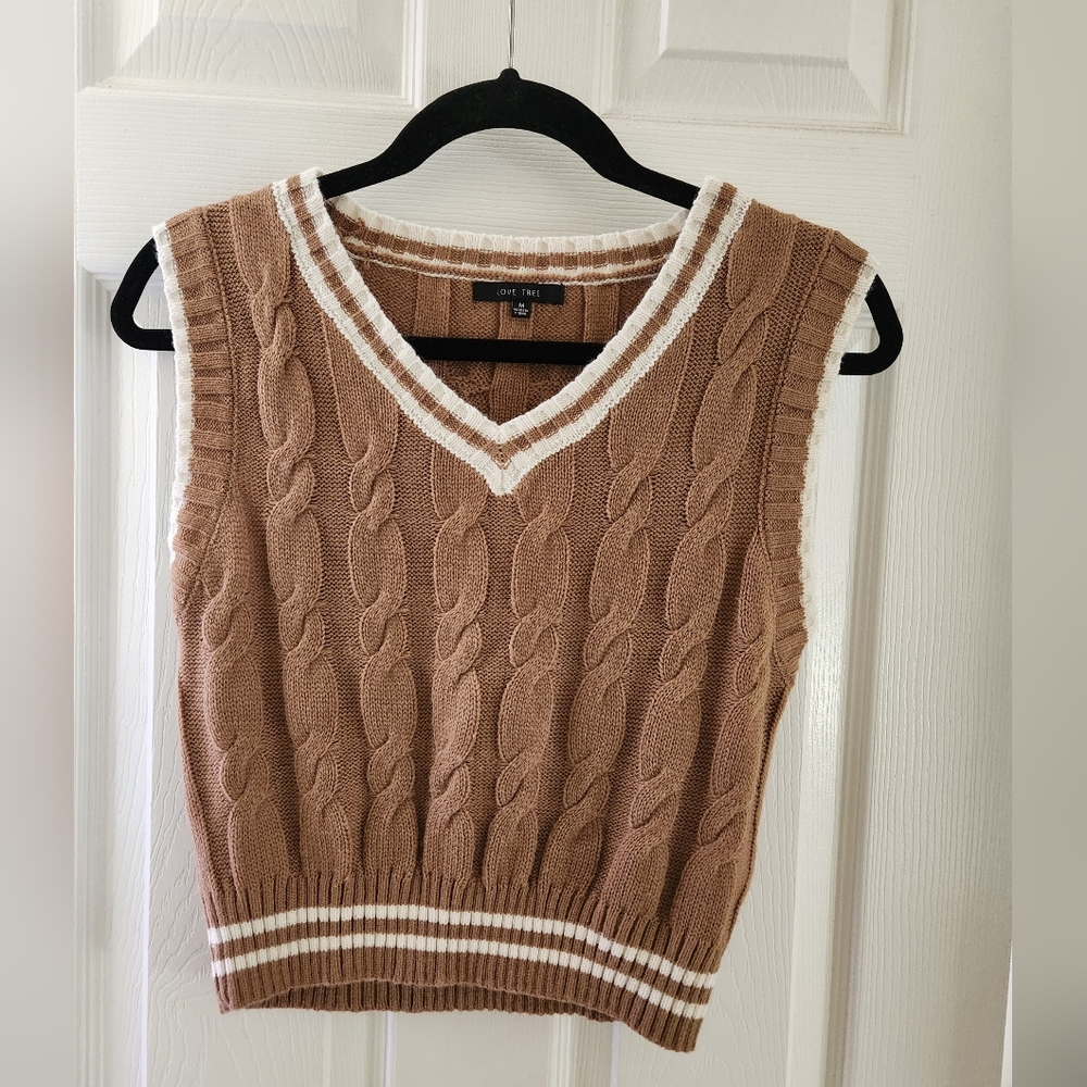 Brown Sweater Vest 🐶🦦🤎🤯